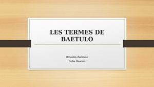 Les Termes De Baetulo