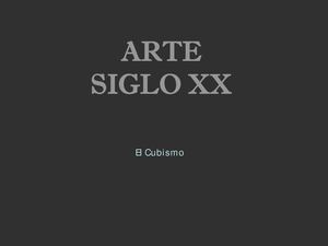 Arte XX Cubismo