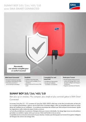 Onduleur SMA SunnyBoy SB30 50 Fiche technique chez Alma Solar®