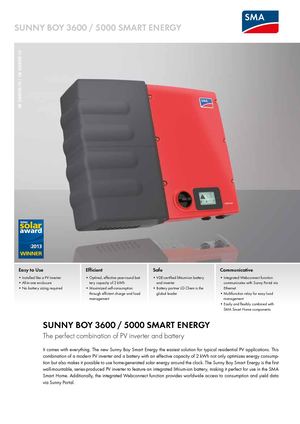 SMA Sunny BOY 3600 / 5000 Smart Energy inverter