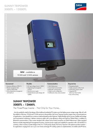 SUNNY TRIPOWER STP 5000TL-20 / STP 6000TL-20 / STP 7000TL-20 / STP 8000TL-20 / STP 9000TL-20 / STP 10000TL-20 / STP 12000TL-20 inverter