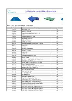 JYS Casting For Metso C100 Jaw Crusher Parts
