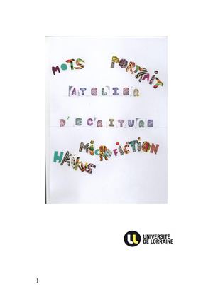 Atelier d'écriture 2017