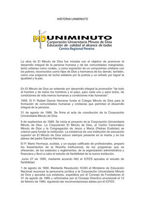 Historia Uniminuto