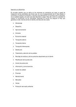 Que Es La Logistica