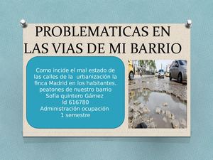 Problematicas En Las Vias De Mi Barrio