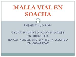 Malla vial en Soacha