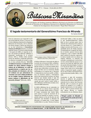 Bitácora Mirandina N° 1 14 Julio 2016