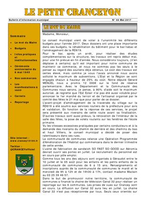 Le Petit Cranceyon N°60 Mai 2017 V4
