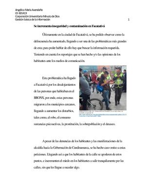 Se Incrementa Inseguridad Y Contaminación En Facatativá