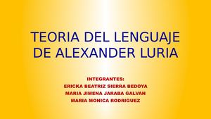Teoria Del Lenguaje De Alexander Luria