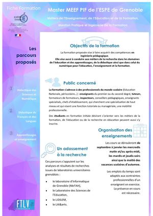 Master Meef Pif De L'espe Grenoble