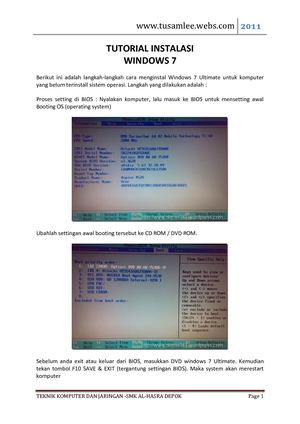 Tutorial Instalasi Windows 7