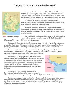 Uruguay un país con una gran biodiversidad