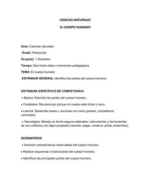 Ciencias Naturales El Cuerpo Humano