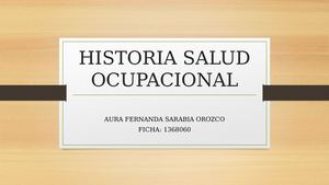 Historia Salud Ocupacional