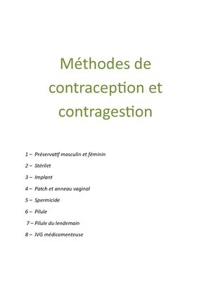 3 Méthodes De Contraception Et Contragestion