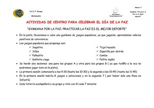 GYMKANA DE LA PAZ 2017. ESCUELA. ESPACIO DE PAZ