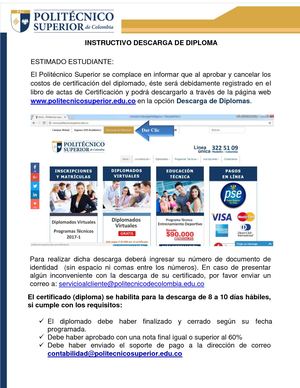 Instructivo Descarga Diploma Polisuperior