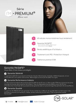 Panneau I'M SOLAR 300 Mono noir Fiche technique