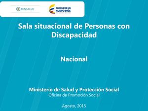 Sala Situacional Discapacidad Nacional Agosto 2015