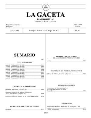 Gaceta No 95 Martes 23 De Mayo De 2017