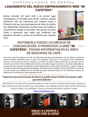 Nota De Prensa Mi Cafetera