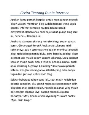 Cerita Tentang Dunia Internet