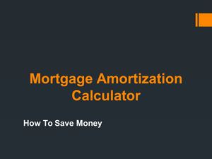 Printable Amortization Mortgage Calculator Schedule