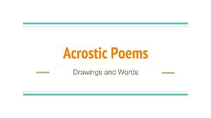 Acrostic Poems - Drawings and Words