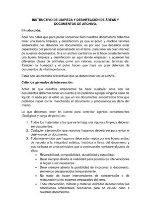 Instructivo De Limpieza Nª2