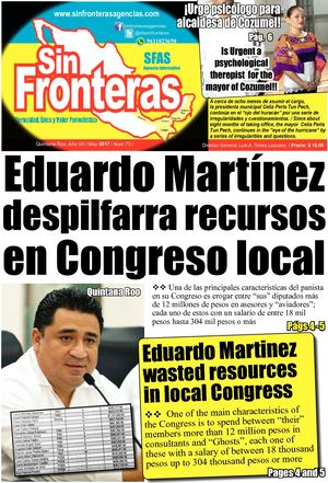 SIN FRONTERAS Agencias: QUINTANA ROO, CAMPECHE, YUCATÁN: Mayo 2017