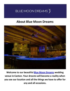 Blue Moon Dreams Wedding Venue In Canton, Texas