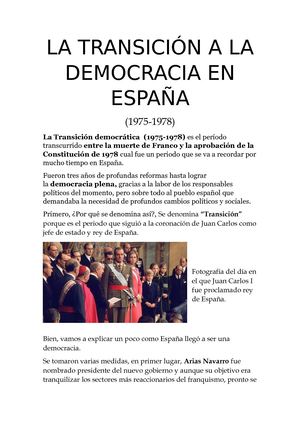 Transición a la democracia.