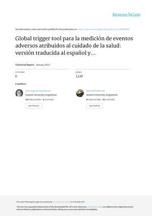 Global Trigger Tool En Español Traducido Por El Hospital Austral Argentina