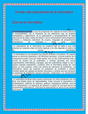 Temas Más Importantes De La Informática