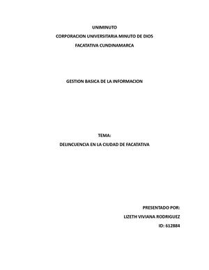 Delincuencia En La Ciudad De Facatativa