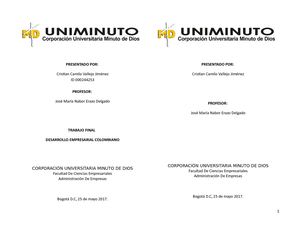 Trabajo Final Desarrollo Empresarial Colombiano 2017
