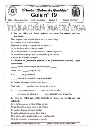 TILDACIÓN DIACRÍTICA - II