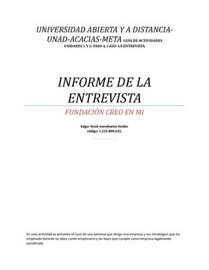 Informe Final De La Entrevista