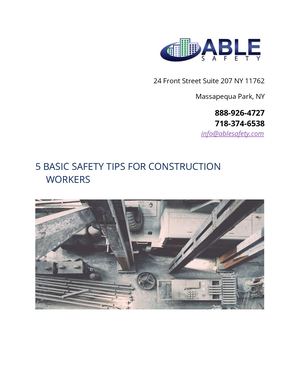 5 Basic Safety Tips For Construction Workers