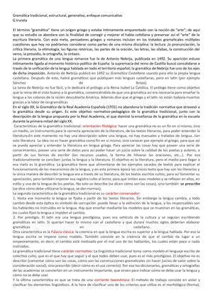 Estructuralismo (Saussure) Y Otras Gramáticas