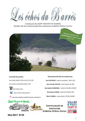 ARDECHE SAINT VINCENT DE BARRES BM29 ANNEE 2017