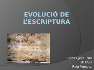 Evolució De L’escriptura