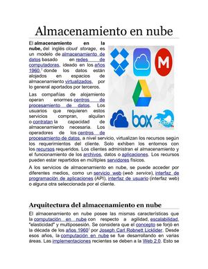 Almacenamiento en las nubes