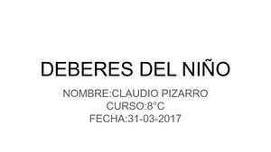 Deberes Del Niño Claudio Pizarro Almarza