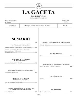 Gaceta No 98 Viernes 26 De Mayo De 2017
