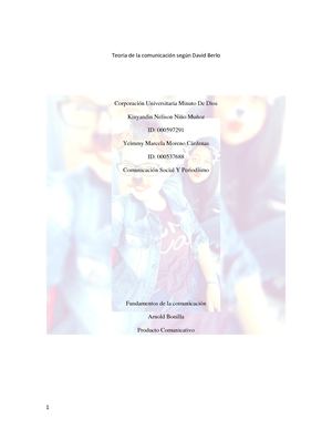 David Berlo. Marcela Kinyandin