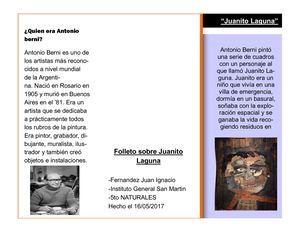 Folleto De Juanito Laguna