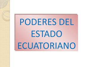 Poderes Del Estado Ecuatoriano